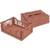 Box and Beyond - Set di 4 scatole portaoggetti pieghevoli - 40 x 30 x 15 cm - Plastica terracotta - Pieghevoli - Con manici - Per la cucina, ufficio, camera, soggiorno - Stile semplice e pratico