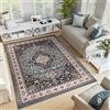 TAPISO Colorado Tappeto Pelo Corto Resistente Design Tradizionale Verde Blu Motivo Floreale Orientale Ornamenti Bordo Scuro Camera Salotto Soggiorno Sala Oeko-Tex 300 x 400 cm