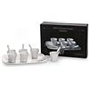 SELETTI Set: 6 Bicchierino Caffe'+6 Palettine+1 Vassoio Cm.18,5X27 In Porcellana