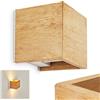 hofstein Lampada da parete Badajoz, lampada da parete moderna in legno/metallo in bianco/naturale, lampada angolare con diversi effetti di luce, lampada up & down, 1 luce, 1 x G9, senza lampadina/e