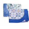 Russo Tessuti Tovaglia Copritavolo Plastificato Antimacchia Balza in PVC Fantasia Casuale Random-Blu-12 POSTI
