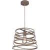 VR VETRINEINRETE Vetrineinrete® Lampadario a sospensione da soffitto con paralume in metallo tortora a vortice traforato design contemporaneo moderno lampada da soffitto