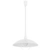 Eglo Alvez Lampadario a 1 luce con cavo a spirale, regolabile in altezza, classica, lampada a sospensione per il tavolo della cucina in plastica e vetro bianco, trasparente, attacco E27