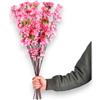 Generic 12x Rami artificiali con fiori finti di Ciliegio e di Pesco, in seta, decorazione per la casa e per matrimoni, Bouquet Fiori di Pesco per vaso Rametti con stelo colore Rosa (125 cm)