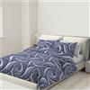 BANZAII TEXTILE INNOVATOR ONLINE Banzaii Copripiumino Singolo 140x200 cm con Cerniera e Lacci Angolari 100% Microfibra Manopesca, Set Copripiumino e Federa con Zip 65x65 cm, Made in Italy, Nicole Blu