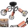 hofstein Lampada a soffitto Baripada, lampada a soffitto in metallo a 3 luci in nero/rame, lampada dal design moderno con paralume a traliccio, 3 x attacco E14, con effetto luce, senza lampadina/e