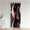 Loussiesd Tenda per porta, colore rosso, grigio, nero, per la privacy, moderna, geometrica, a spirale, armadio, 30% - 50%, oscuramento della stanza, tende termiche, per porte, finestre, trattamenti, 106 x 203