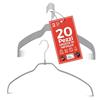 MAWA Grucce Appendiabiti, Set di 20 Grucce Salvaspazio e Antiscivolo, Gancio Girevole 360°, Ideali per Bluse, Camicie e T-Shirt, 36 cm, Argento, Made in Germany