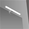 Inbagno Lampada LED da Specchio, Triangolare, 30 cm, in ABS Cromato, per Specchio a Filo o su Pannello
