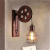 iDEGU Vintage Lampade da Parete Industriale Appliques da Parete Stile Puleggia Lampada a Muro Retro Luce da Muro per Bar, Camera da letto, Soggiorno, Bar, Corridoio (1 pezzo, Ruggine Rossa)