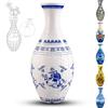 YELVYA Vaso 3D per adulti, 160 pezzi, puzzle curvo 3D con colonna d'acqua, perfetto per presentare fiori reali o artificiali e composizioni floreali (blu e bianco)