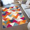 TAPISO Lazur Tappeto Soggiorno Pelo Corto Design Moderno Motivo Geometrico Astratto Triangoli Multicolore Cameretta Stanza Ragazzi Salotto Camera Oeko-Tex 240 x 330 cm