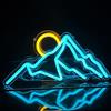 Ulalaza Luci decorative a LED Interfaccia USB Montagne Alba Tramonto Insegne al neon a LED Decorazione domestica Arte della parete Luminosità regolabile