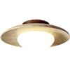 Hertl Plafoniera da soffitto in marmo naturale a semi-incasso in pietra di bronzo Plafoniera moderna di metà secolo Palla di latte bianco Lampada vintage Illuminazione for fattoria for corridoio Lavan