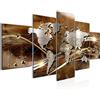 Runa Art Murali Da Parete Mappa Del Mondo 5 Pezzi Quadro Tela Non Tessuta Decorazione Soggiorno Astratto Moderno Marrone 106852b