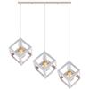 iDEGU 3 Luci Lampadario a sospensione moderno a Forma di Cubo Stile Geometrico E27 Lampada da Soffitto Vintage in Metallo per camera, soggiorno, sala da pranzo - 16cm (Bianca, 50CM Base)