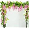 HAOSHICS 2 ghirlande di glicine in seta, fiori artificiali, da appendere alla parete, per casa, giardino, cerimonie, matrimoni, decorazione floreale (rosa)