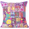 Eyes of India Federa decorativa per cuscino in stile bohémien, colorata, bohémien, per divano e divano, fatta a mano, per camera da letto e soggiorno, 40 x 40 cm, viola