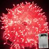 HULX Luci di Stringa Fata Albero, 10m 80LED Luci di Natale a Batteria, Scintillanti per Albero di Natale (Rosso)