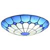 ZTJ-Lighting Tiffany plafoniera stile, Oscurabile rotondo lampada da soffitto in vetro, E27, Blu Mediterraneo Vintage lampada della decorazione pendente per sala soggiorno camera da letto, 110-240V,40cm