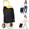 BAKAJI Carrello per la spesa Trolley portatutto POSEIDON con Vano Termico Portaoggetti da 35 Litri, Carrellino Portaspesa Borsa Termica Integrata e Ruote Silenziose in EVA, 36 x 30 x 90 cm (Giallo)