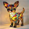 XWNGDAFEVF 3D Lampada da tavolo Carino Nuovo serie cani Decorazione della casa Resina Piano da tavolo USB Luce notturna Compagnia fedele Illuminazione, Chihuahua