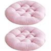 YOUGANG Confezione da 2 cuscini rotondi per sedia 35x35cm in cotone con imbottitura completa, cuscini circolari per sedie da pranzo e cucina, cuscino antiscivolo per seduta a pavimento e sedile auto