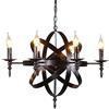 WRLYTNG Lampadario Di Metà Secolo Castello Lampadario Medievale Candela Rotonda Lampada A Sospensione A Soffitto Lampadario In Ferro Battuto Nero Di Dimensioni Massicce Per Un Corridoio Di Soggiorno O