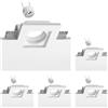 ledscom.de 5 faretti da incasso a soffitto GIEDI II, gesso, bianco opaco, 10 x 10 cm, 1 attacco GU10 max. 15 W