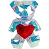 AURACASA Lampada a Forma di Orsetto con Cuore Rosso Rrainbo con Gioco di LED, 13x9.5x11 cm, 3 Batterie AG13 Inclusi. Ideale Come Decorazione Romantica o Regalo Speciale per San Valentino. (1 pz.)