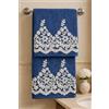 Corredocasa Coppia Asciugamani Bagno per Viso e Ospite, Made in Italy - Soffice Spugna di Cotone con dettagli in Macramè con Manifattura Italiana di Alta Qualità - 60x110cm e 40x60cm (Avion)
