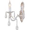 VR VETRINEINRETE Vetrineinrete® Applique candelabro con pendenti a gocce di cristallo in acrilico stile retrò attacco E14 bianco oro arredo casa
