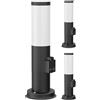 ledscom.de 3 lampade da vialetto/lampioni da marciapiede PORU per esterni, IP44, 39 cm, nero, 1 attacco E27 max. 40 W, presa di corrente