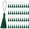 QUARKZMAN 45Pz Nappe per Segnalibri Setose Nappine Colorate Artigianali Fatte Mano Mini Nappes Decorazioni Morbido Filo per Gioielli Portachiavi Souvenir Laurea Cucito Abiti, Verde Intenso
