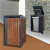 ML DESIGN modern living ML-Design Copribidone per Spazzatura Singolo 240 L 68x80x116,3 cm Antracite Effetto Ruggine Acciaio Corten Sportello con Serratura Cassonetto Deposito Esterno della Pattumiera Copri Bidone Rifiuti