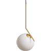 LEDKIA LIGHTING Iluzzia - Lampada a Sospensione Moonlight | Design Elegante in Metallo e Vetro | Compatibile con Lampadine LED E14 | Per Soggiorno e Cucina, Dorato