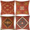 INDACORIFY Set da 4 pezzi Fodera per cuscino Kilim in lana e iuta Tessuta a mano vintage turca Copricuscino decorativo Federe per la casa (Stile- 01)