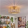 hofstein Plafoniera Oravi, lampada a soffitto in metallo in nero, con paralume in bambù/legno, Ø 45 cm, 1 luce, attacco E27, Luce moderna con gioco di luci, senza lampadina