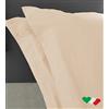 Home Tresor - Raffinata Coppia di Federe Cuscini Letto con Volant - 100% Puro Cotone - Made In Italy - 57 fili cm2 - cm. 52x82 Color Avorio