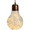LuminalPark Lampadina decorativa vintage in vetro, Ø 21,5 x h 34 cm, 100 microled bianco caldo