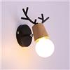 Creativo Applique da Parete Moderno Lampada da Parete Interno Lampada a Muro E27 Testa di Cervo Nordico Stile Art Deco per Camera da Letto dei Bambini Soggiorno Ristorante Corridoio Scale,Nero