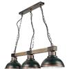 Licht-Erlebnisse Gustosa lampada a sospensione in rame antichi colori legno vecchio stile vintage 3x E27 fino a 60 Watt 230V metallo e legno cucina pranzo sala da pranzo lampada a sospensione interno