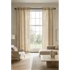 HOME ZEN HOUSEHOLD LINEN COPPIA TENDE BOUCLÈ EFFETTO LINO TINTA UNITA SEMITRASPARENTE CON PASSANTE (TORTORA, 240A x 60L cm (2 Pannelli))