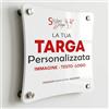 STICKER DESIGN Targa Personalizzata in Plexiglass contemporanea BIANCA da esterno, Targa per Studio, Dottori, Attività, Condominio, Hotel, Casa Vacanze, con Cin, logo, scritta, testo personalizzato