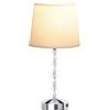 HOMCOM Lampada da Tavolo con Pulsante e Porta USB, Lampada Moderna in Metallo, Vetro e Poliestere, per Lampadine LED, Ø23x45 cm, Bianco e Argento