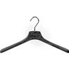 Mainetti Appendini per Camicie, Maglieria, T-Shirt, Vestiti Uomo Donna, Grucce in Plastica, Salvaspazio, Sottili, Effetto Venature Legno, Made in Italy, Set 10 Pezzi (Nero con gancio Nero, 39 cm)