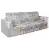 Home Tresor Copridivano 4 posti| Double Face: Fronte Fantasia Cuori Retro Tinta Unita Nuance Beige| Elastico per Fissaggio | Protezione da Animali Domestici