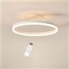 LIUYU Plafoniera LED Soffitto Moderna Bianco Rotonda Diametro 60 cm 40W Dimmerabile con Telecomando, Lampadario LED Design ad Anello per Soggiorno, Camera da Letto, Cucina, luce 3000K-6000K