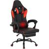 IlGruppone Sedia Gaming Ergonimica e Massaggiante con Poggiapiedi Telescopico - Gaming Chair con Supporto Lombare Vibrante e Cuscino Cervicale, Reclinabile 90-135°, Facile da Montare, Portata 150kg - Rosso