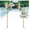 HarBin-Star 2 x 1,5 m arco da matrimonio quadrato cornice in metallo dorato per arco nuziale fiore d'uva per compleanni, feste, banchetti decorazioni